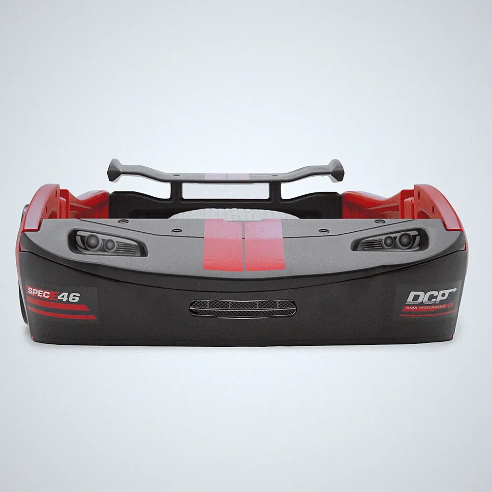Boys Red Turbo Race Car Twin Plastic Toddler Race Car Bed Kid Child Bedroom NEW