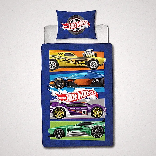 Hot Wheels Beast Single Duvet Cover Set Racing Cars Kids Bedding 2-in-1 Designs