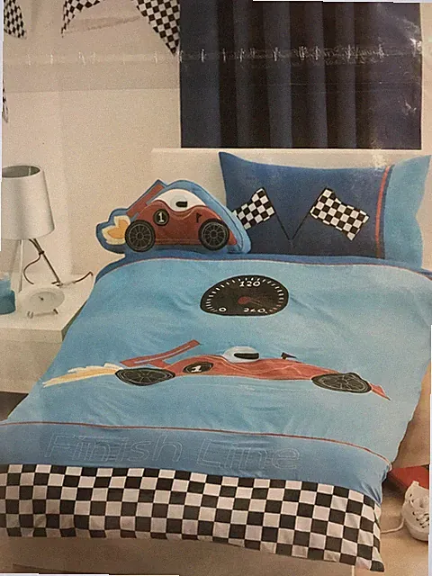 kids race car single duvet set