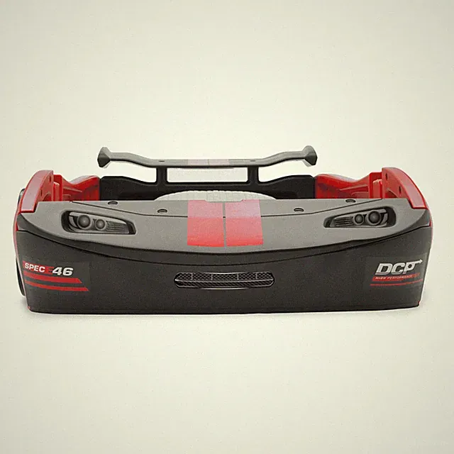 Kids RED TURBO RACE CAR Twin Size Toddler Plastic Bed Car Childrens Bedroom NEW