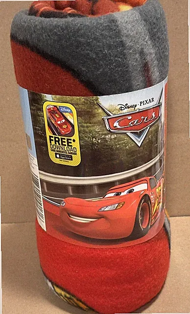 New 2015 Disney Pixar Cars Lightning McQueen Racing Blanket Fleece Throw 46x60