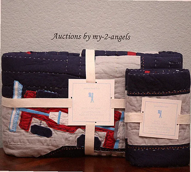NEW RARE Pottery Barn Kids RACE CAR Twin Quilt + Standard Sham Set NAVY/GREY BOY