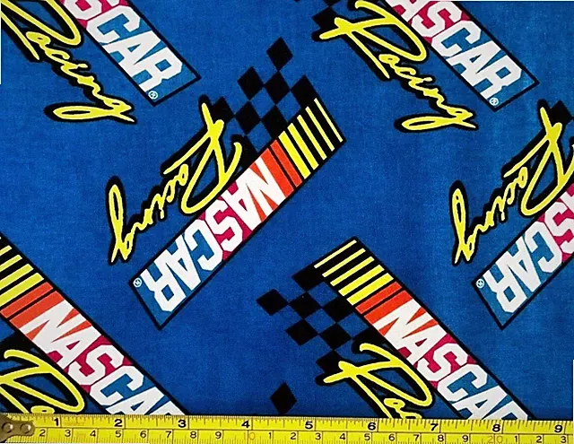 Tina Scrap NASCAR Race Sport Car Cotton Quilt Fabric 9"x21" Vibrant Racing