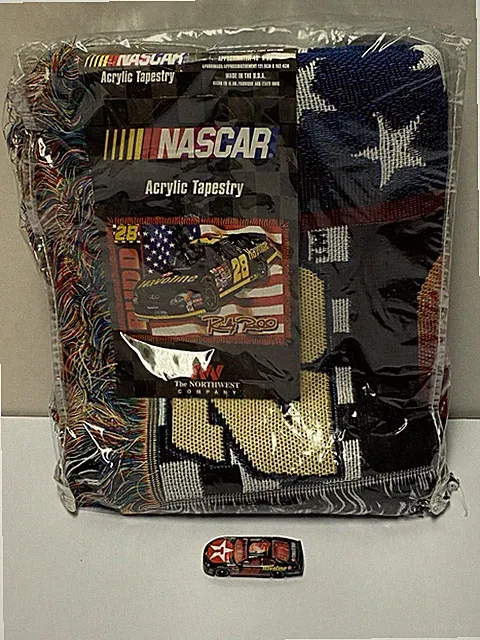 Vintage 2000s Y2K Ricky Rudd Throw Blanket Tapestry 60 in x 48 in NASCAR NWT