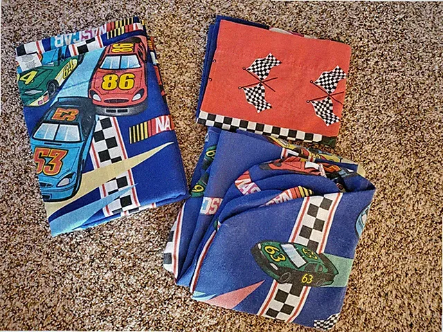 VTG Dan River Nascar Race Cars Bedding Twin Flat Fitted Sheet Bed Set Pillowcase